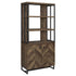 Millbrook 2-door Bookcase Rustic Oak Herringbone and Gunmetal 882093