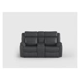 DOUBLE LAY FLAT RECLINING LOVE SEAT W/ CONSOLE, DARK BROWN POLISHED MICROFIBER 9990DB-2