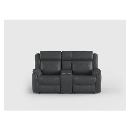 DOUBLE LAY FLAT RECLINING LOVE SEAT W/ CONSOLE, DARK BROWN POLISHED MICROFIBER 9990DB-2