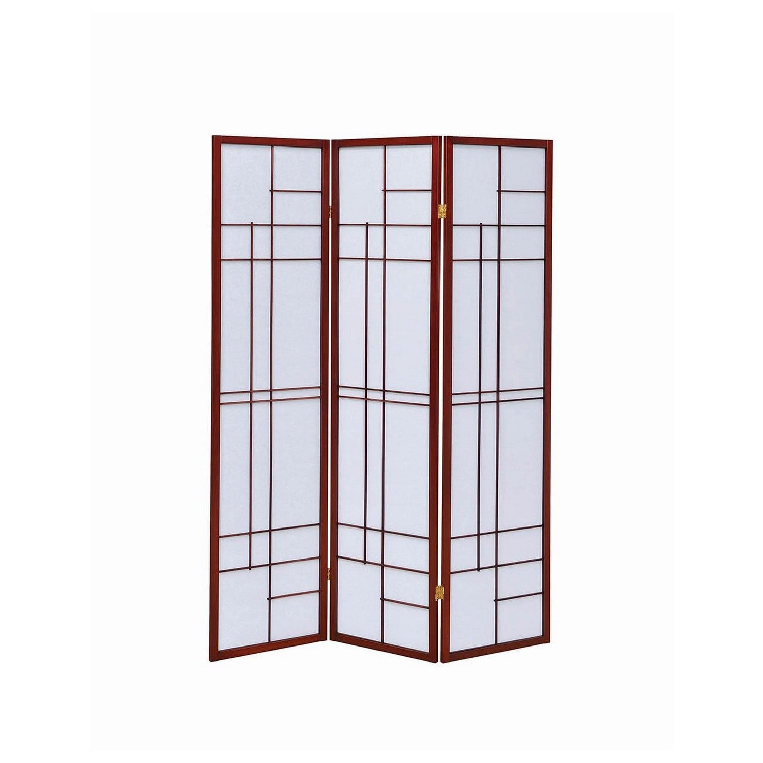 Katerina 3-panel Folding Floor Screen White and Cherry 900110