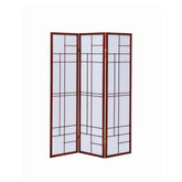 Katerina 3-panel Folding Floor Screen White and Cherry 900110