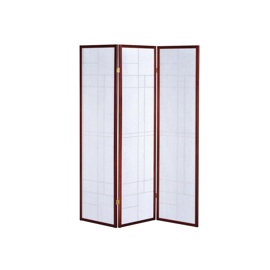 Katerina 3-panel Folding Floor Screen White and Cherry 900110