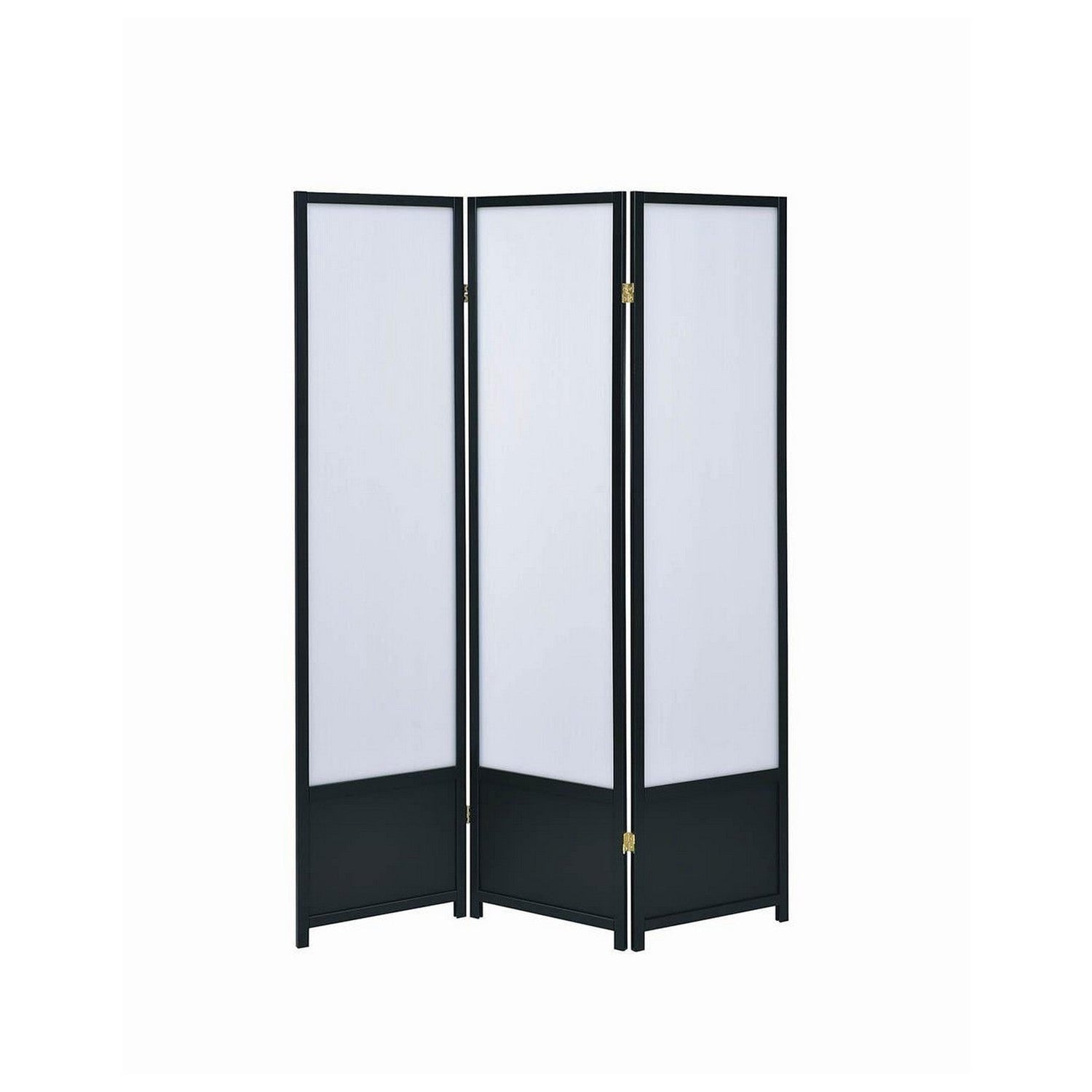 Calix 3-panel Folding Floor Screen Translucent and Black 900120