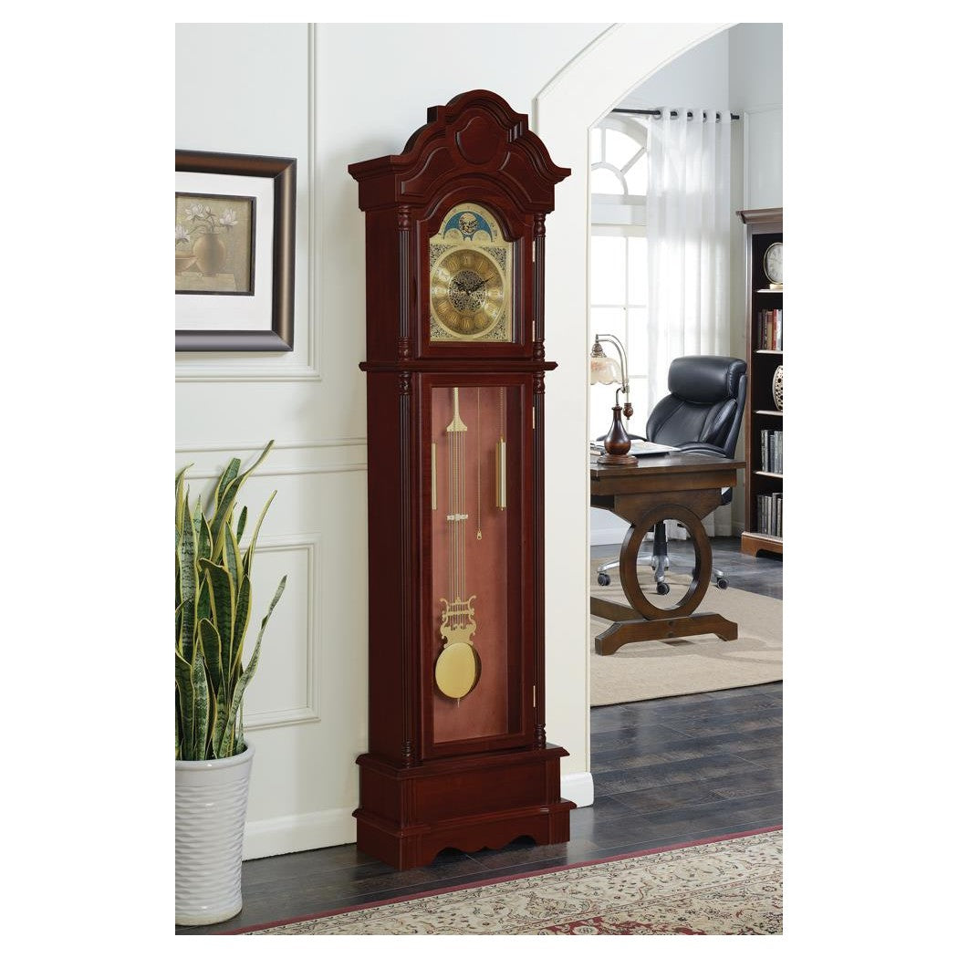 Diggory Grandfather Clock Brown Red and Clear 900749