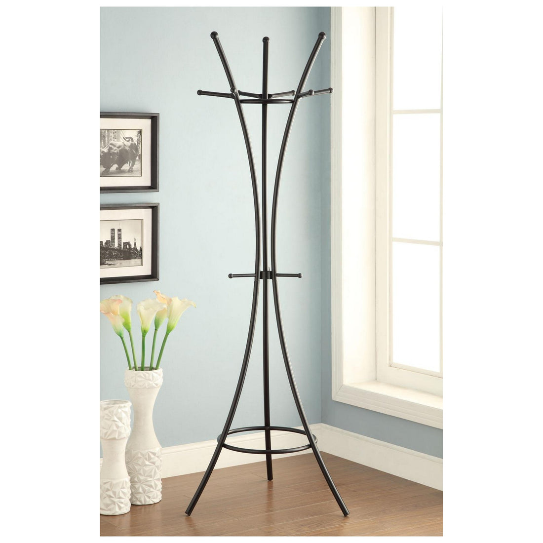 Coaster 12-Hook Coat Rack Black