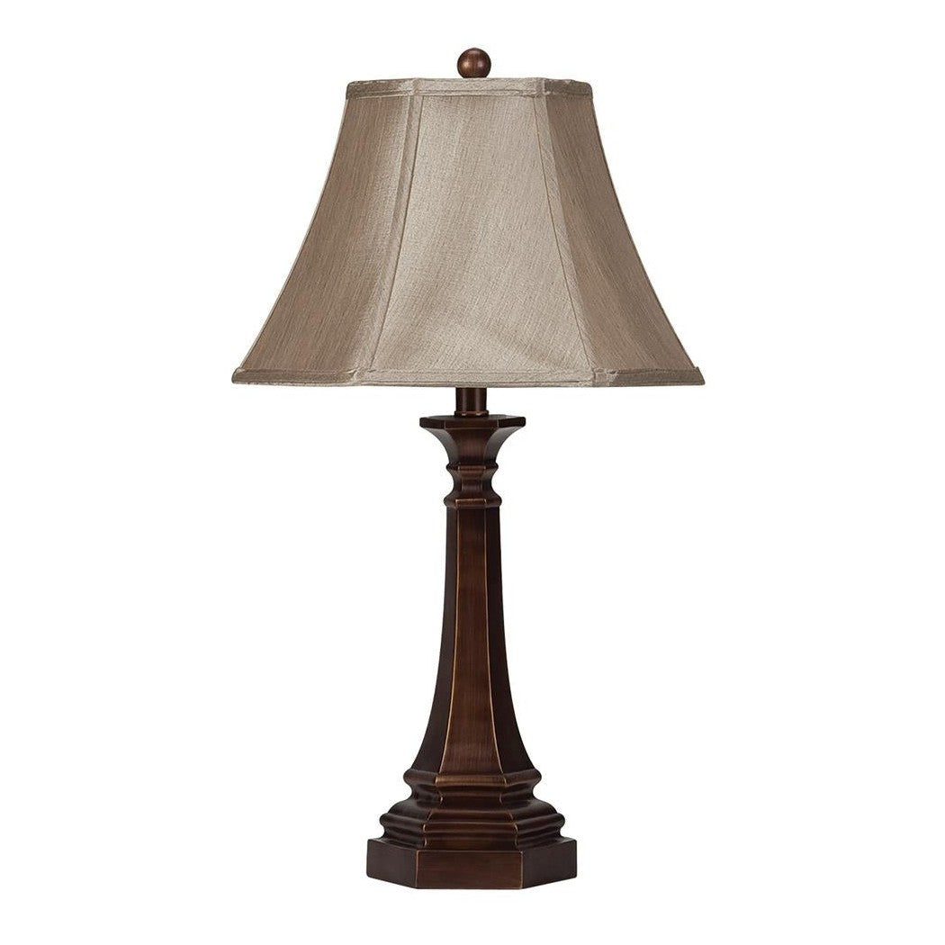 Coaster Sculpted Metal Base Table Lamp Bronze And Beige