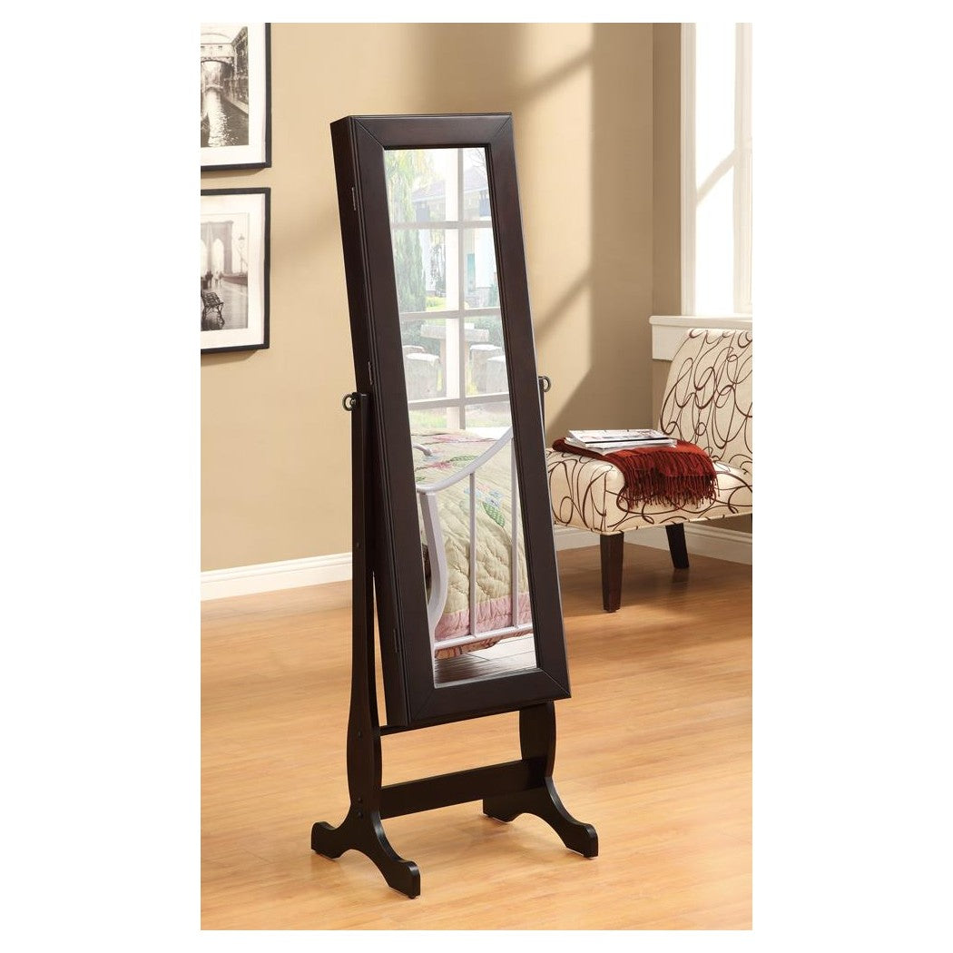 Belzar Jewelry Cheval Mirror with Drawers Cappuccino 901805