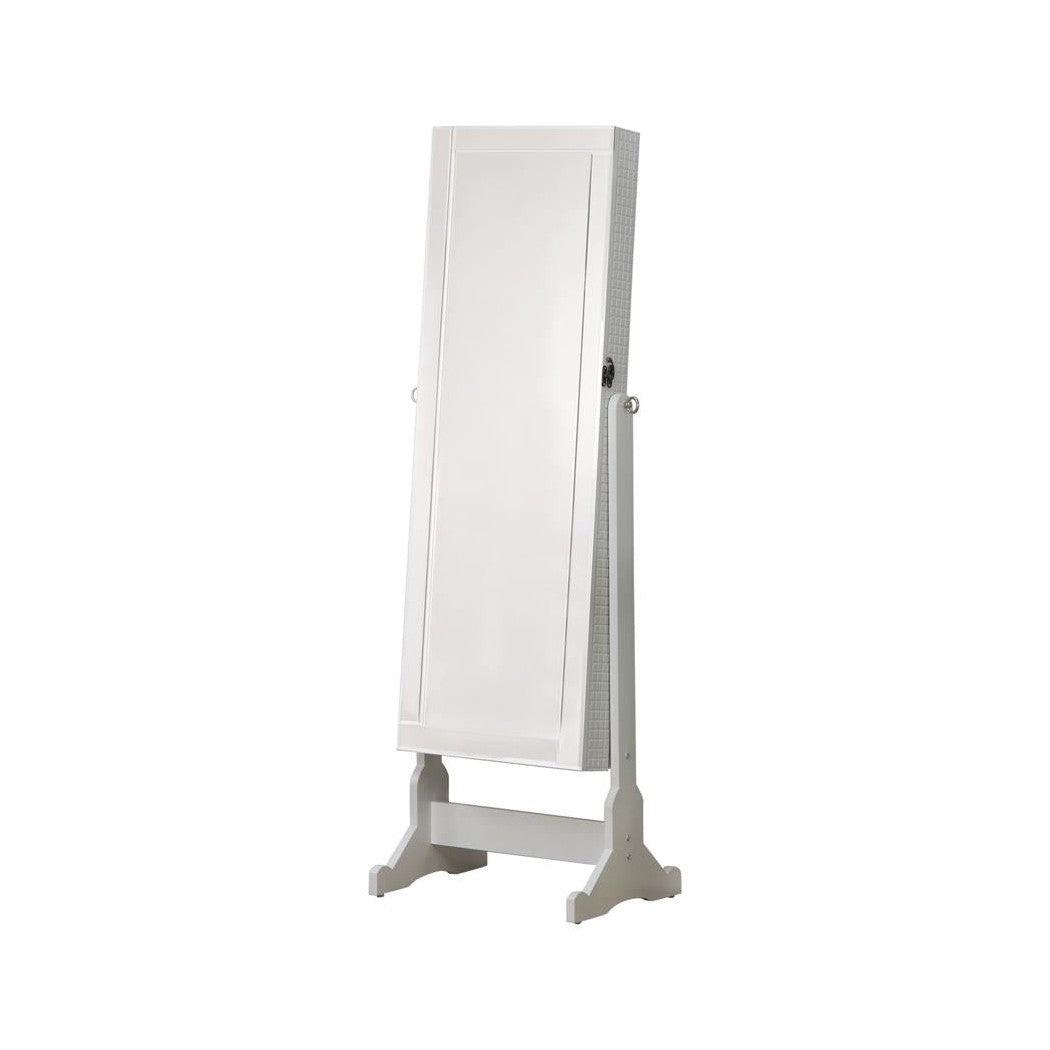 Zayas Storage Jewelry Cheval Mirror White 901827