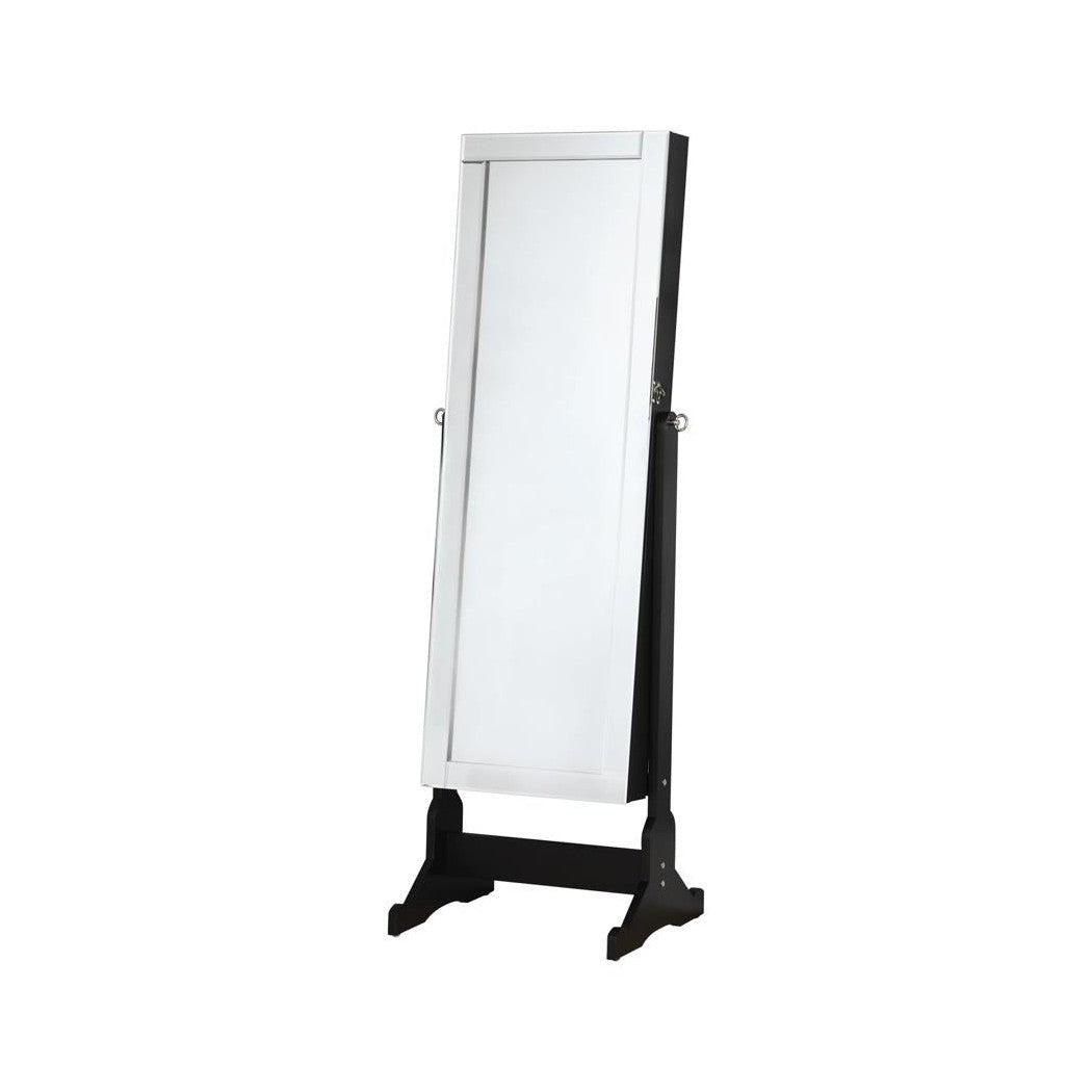 Cortez Storage Jewelry Cheval Mirror Black 901828