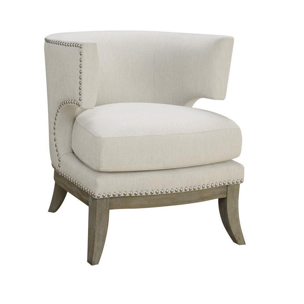 Dominic Barrel Back Accent Chair White and Weathered Grey 902559