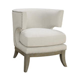 Dominic Barrel Back Accent Chair White and Weathered Grey 902559