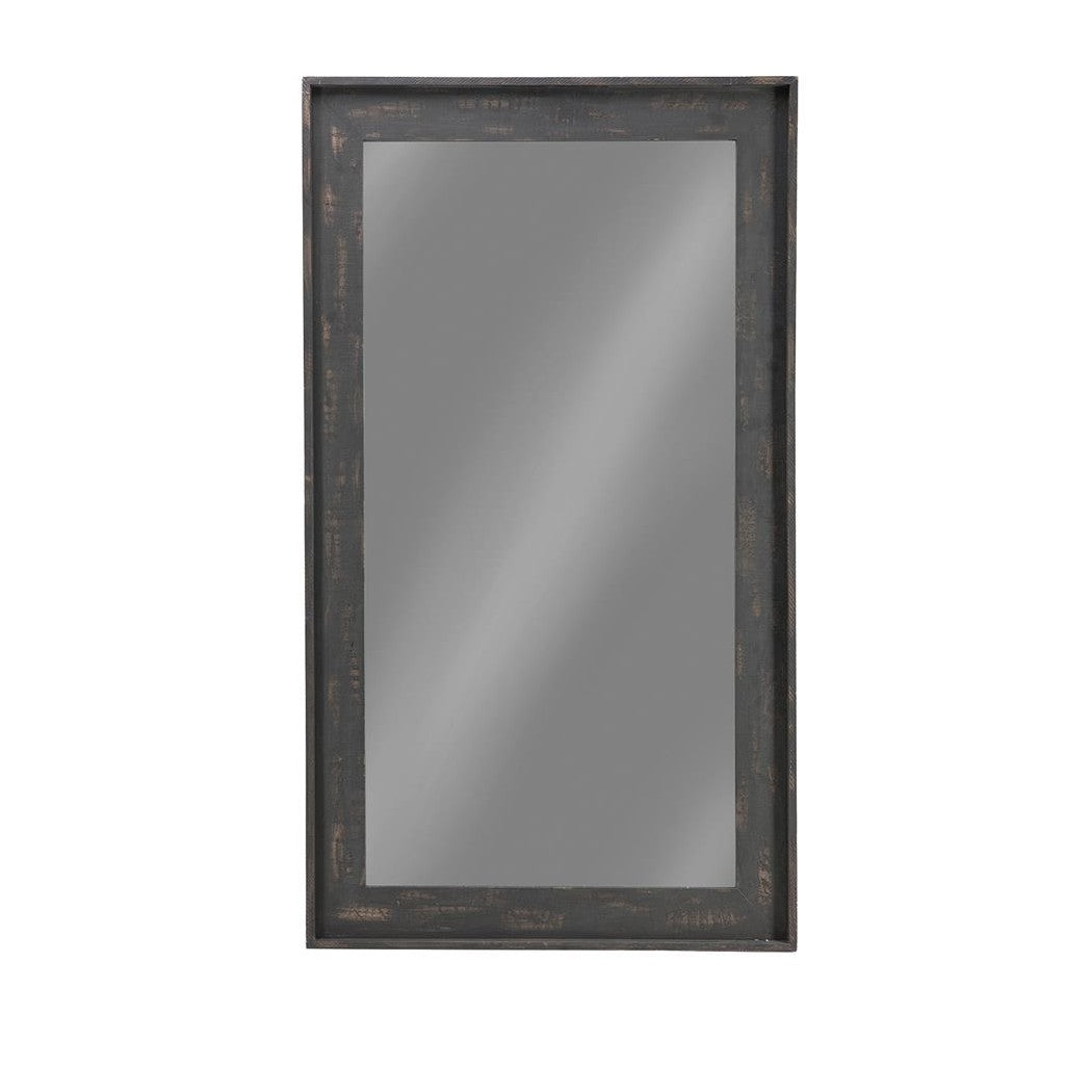 Cragen Rectangle Bold Contoured Frame Floor Mirror Brown 902767