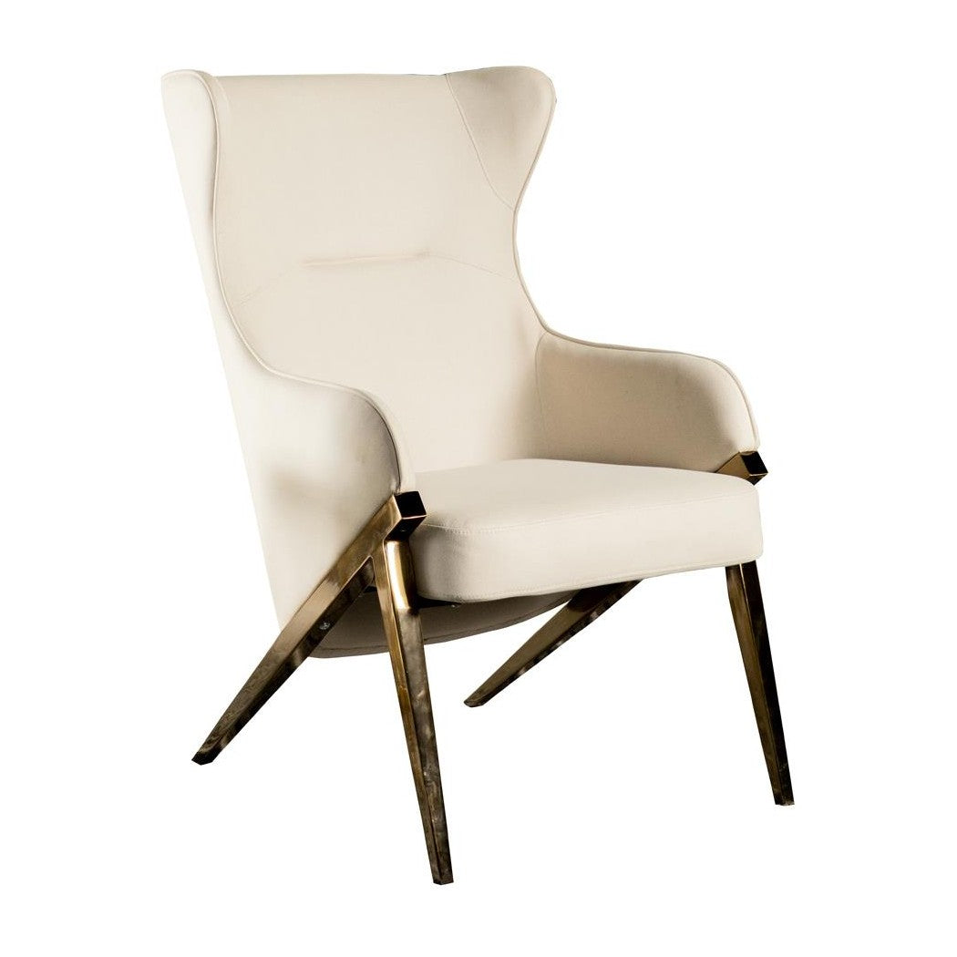Walker Upholstered Accent Chair Cream and Bronze 903052