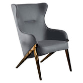 Walker Upholstered Accent Chair Slate and Bronze 903053