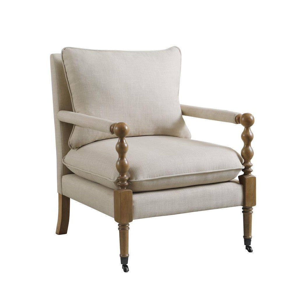 Monaghan Upholstered Accent Chair with Casters Beige 903058