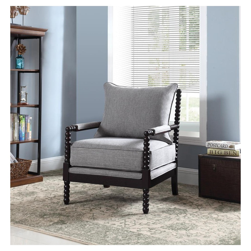 Blanchett Cushion Back Accent Chair Grey and Black 903824