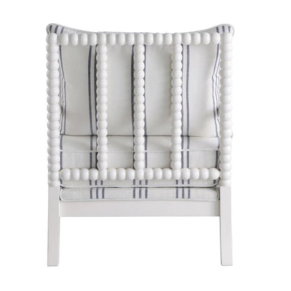 Blanchett Upholstered Accent Chair with Spindle Accent White and Navy 903835