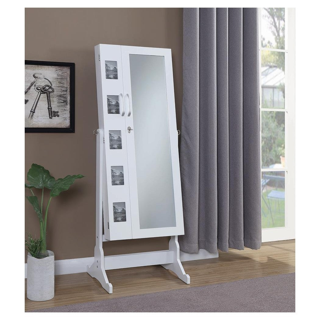 Doyle Jewelry Cheval Mirror with Picture Frames White 904031