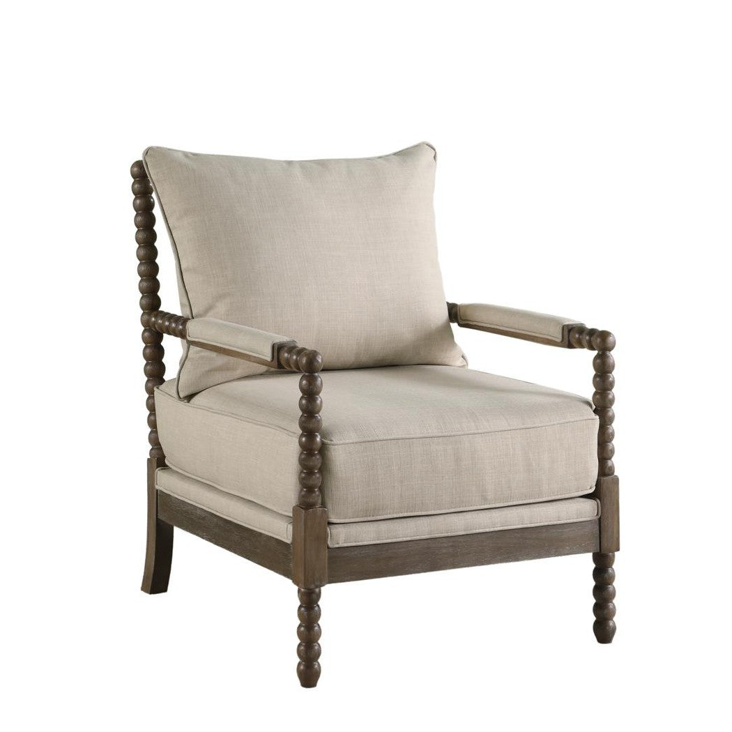 Blanchett Cushion Back Accent Chair Beige and Natural 905362