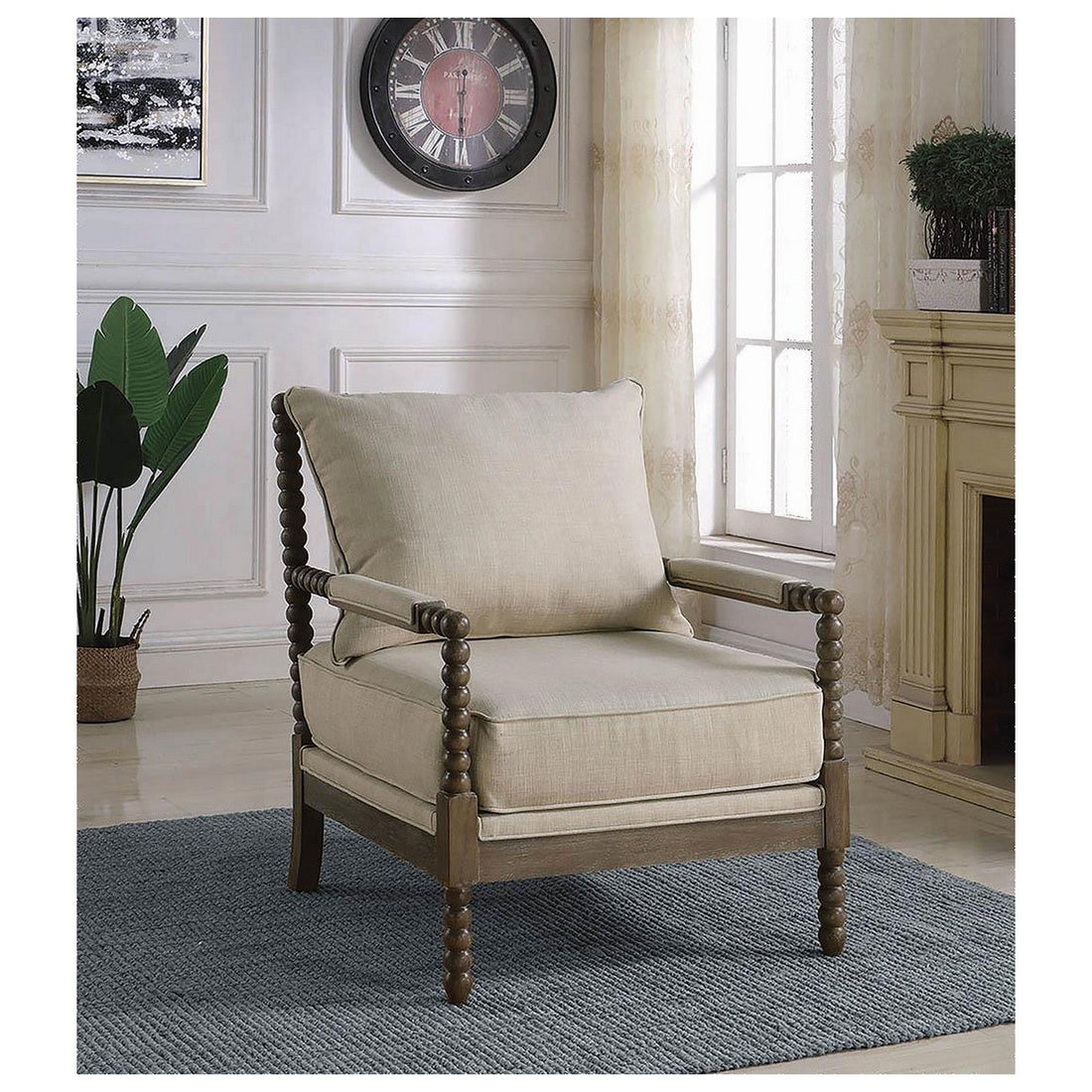 Blanchett Cushion Back Accent Chair Beige and Natural 905362