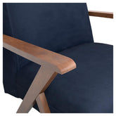 Cheryl Wooden Arms Accent Chair Dark Blue and Walnut 905415