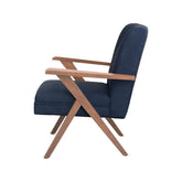 Cheryl Wooden Arms Accent Chair Dark Blue and Walnut 905415
