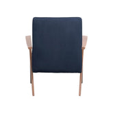 Cheryl Wooden Arms Accent Chair Dark Blue and Walnut 905415