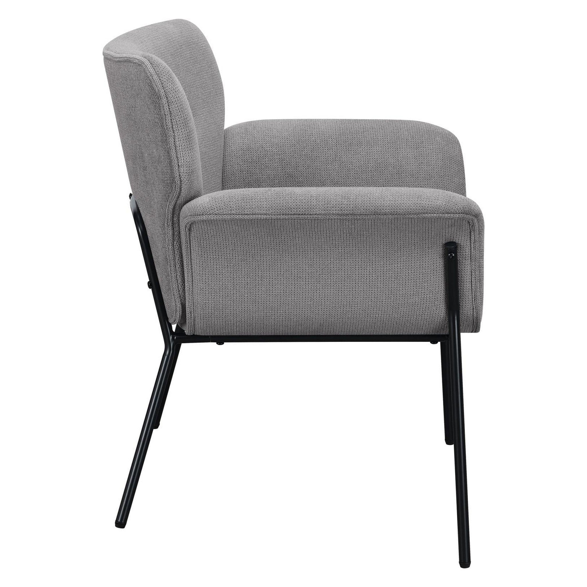 Davina Upholstered Flared Arms Accent Chair Ash Grey 905614