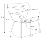 Davina Upholstered Flared Arms Accent Chair Ash Grey 905614