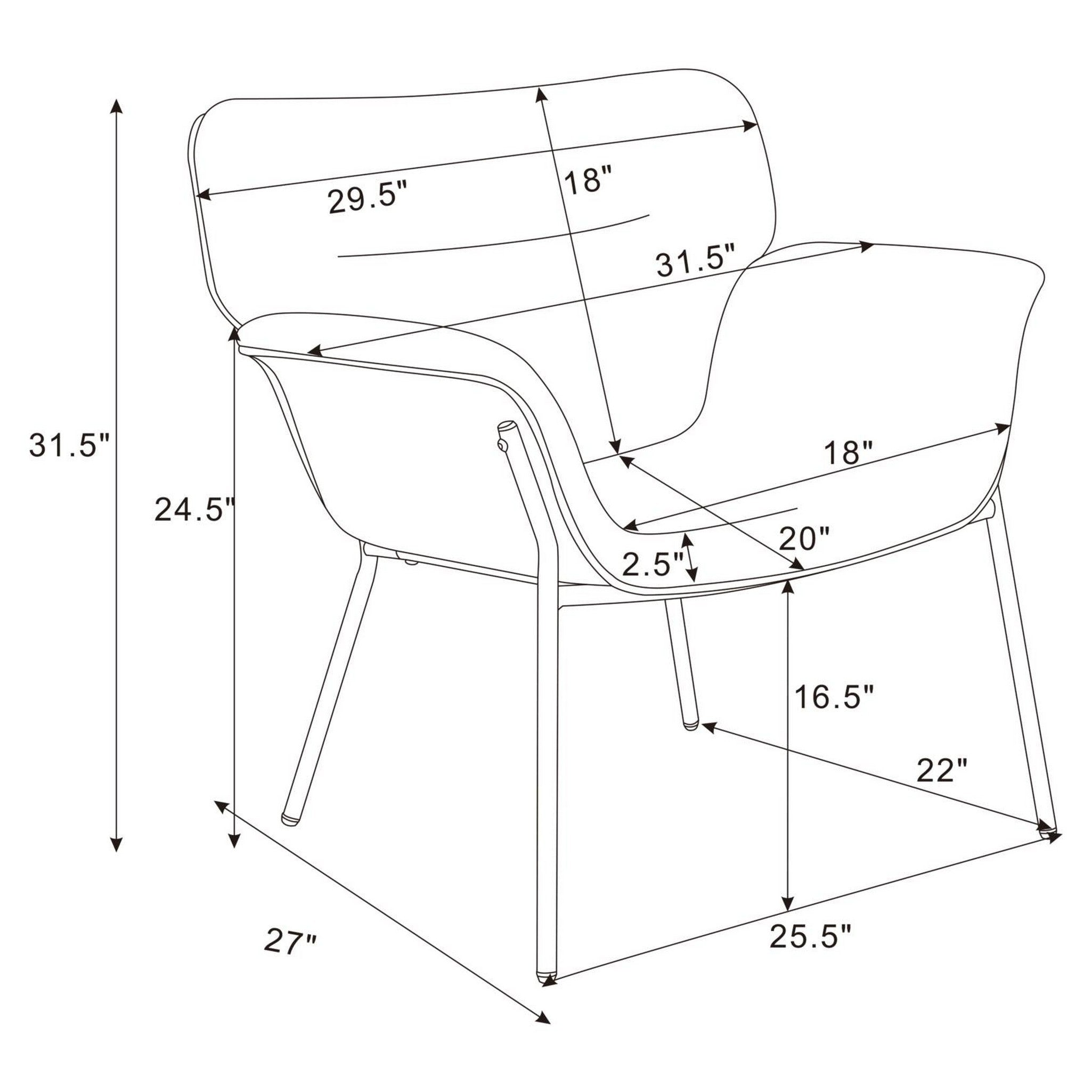 Davina Upholstered Flared Arms Accent Chair Ash Grey 905614