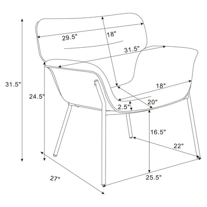 Davina Upholstered Flared Arms Accent Chair Ash Grey 905614