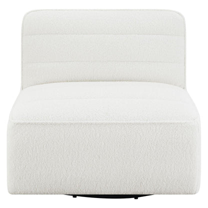 Cobie Upholstered Swivel Armless Chair Natural 905723