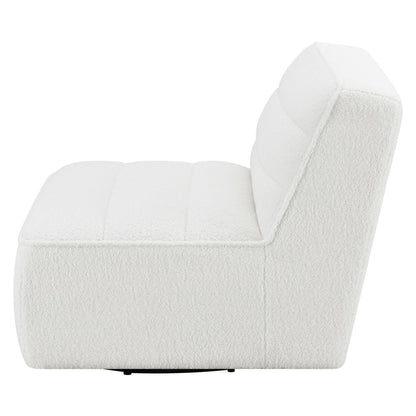 Cobie Upholstered Swivel Armless Chair Natural 905723