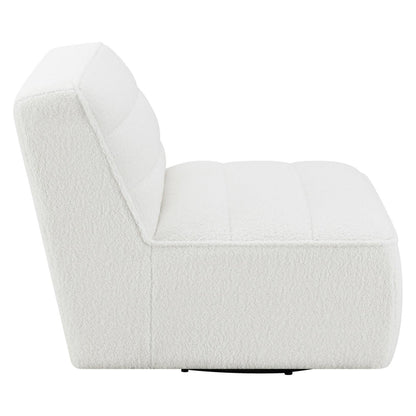 Cobie Upholstered Swivel Armless Chair Natural 905723