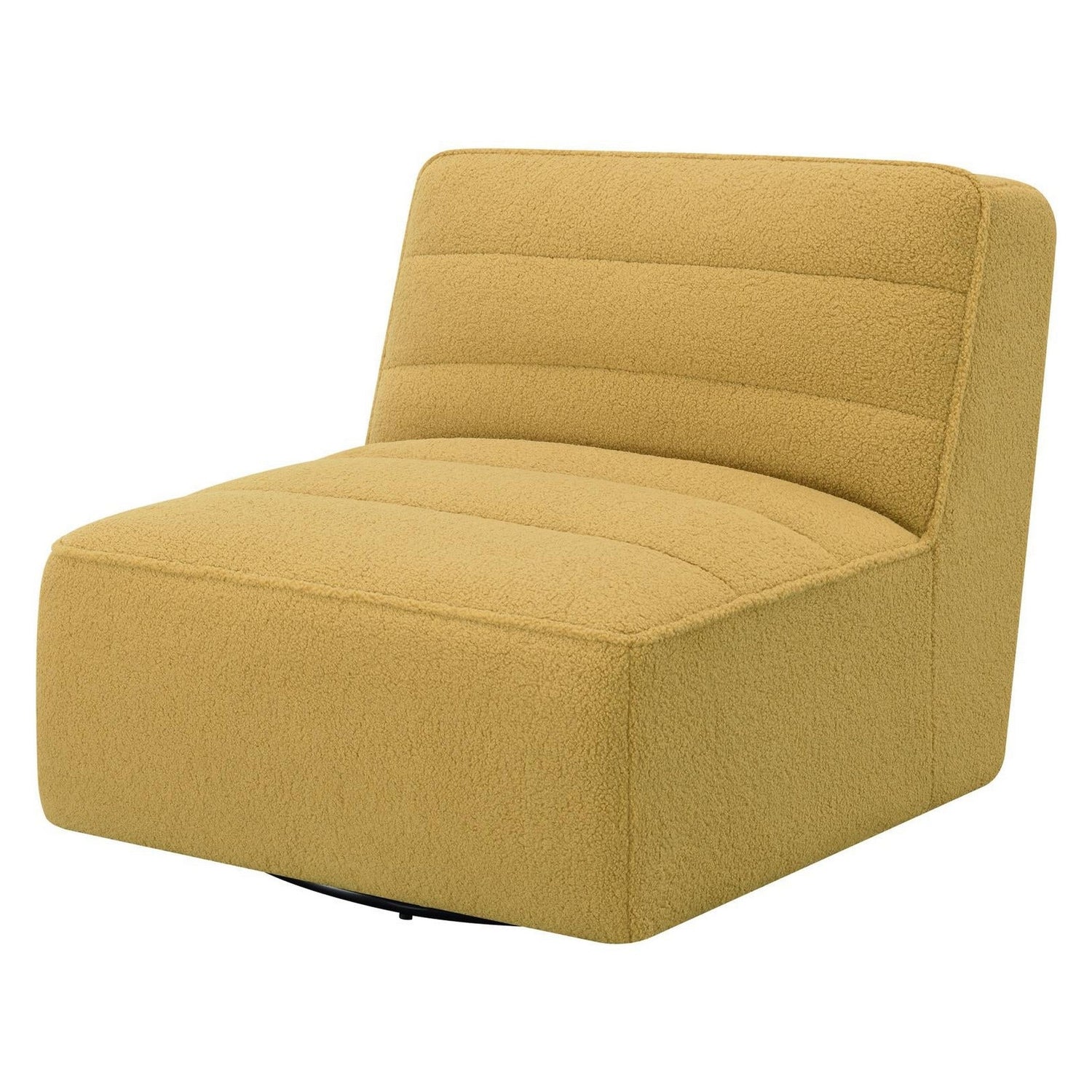 Cobie Upholstered Swivel Armless Chair Mustard 905724