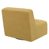 Cobie Upholstered Swivel Armless Chair Mustard 905724