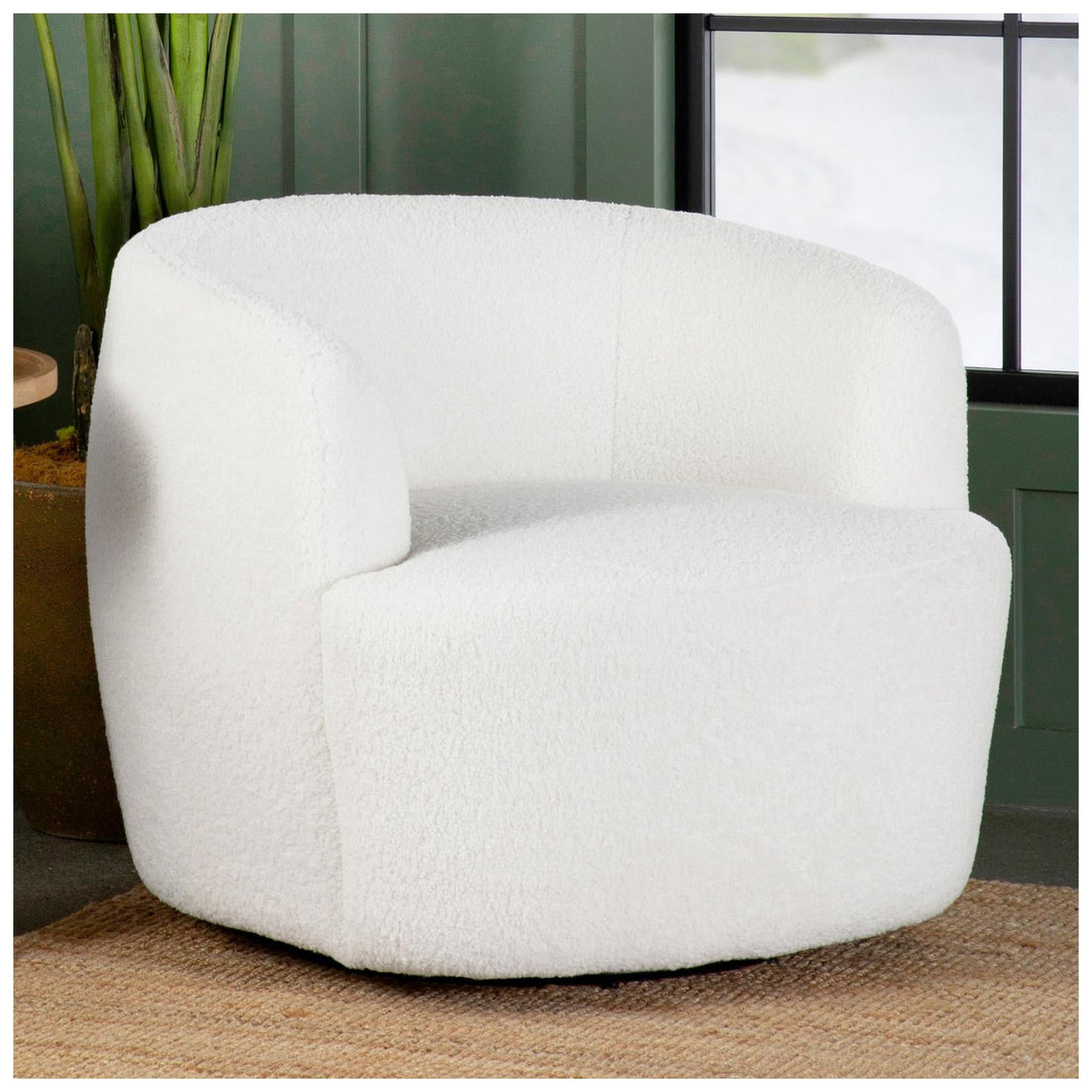 Hudson Upholstered Swivel Chair Natural 905726