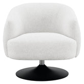 Dave Upholstered Swivel Accent Chair Beige and Matte Black 905739