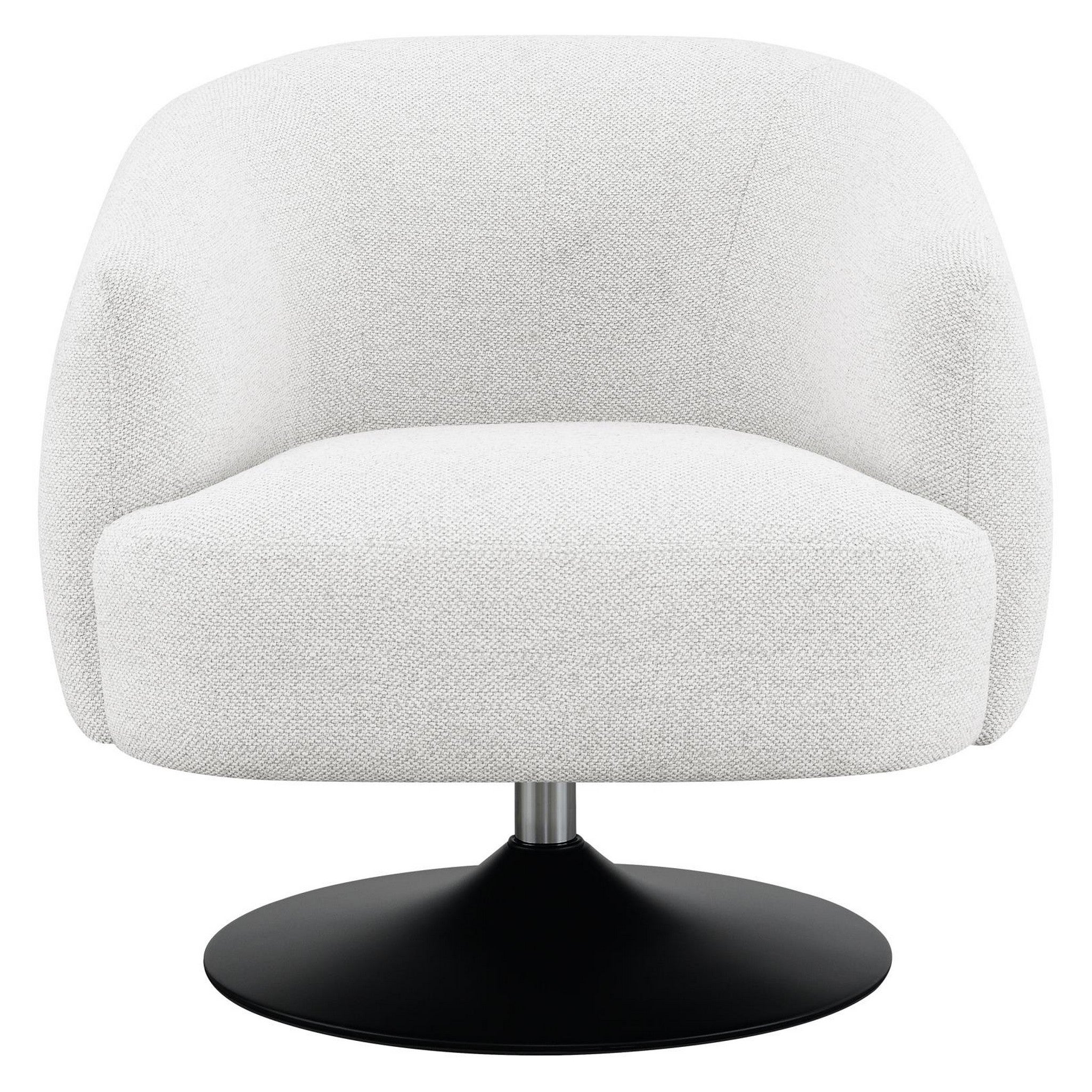 Dave Upholstered Swivel Accent Chair Beige and Matte Black 905739