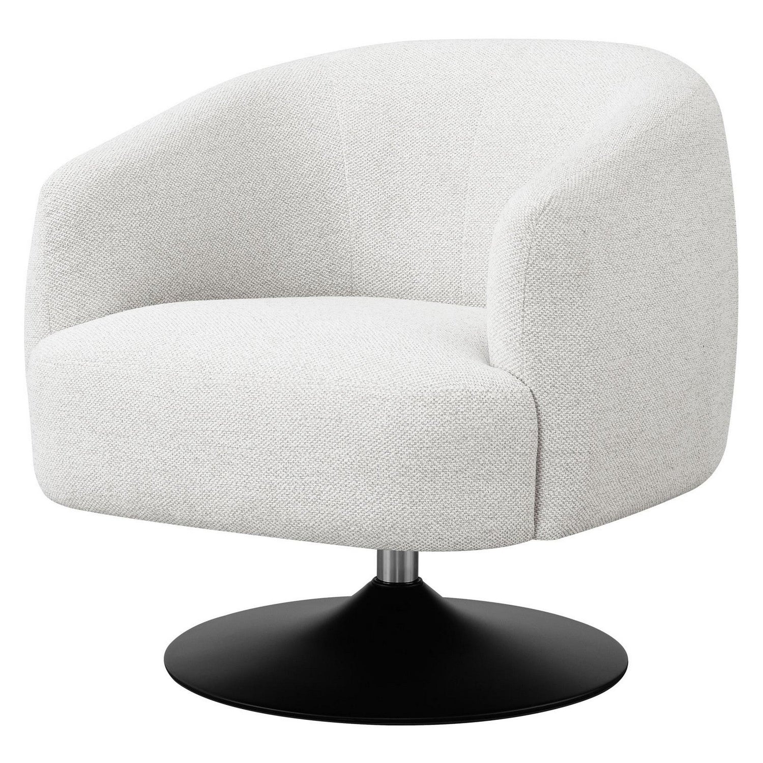 Dave Upholstered Swivel Accent Chair Beige and Matte Black 905739