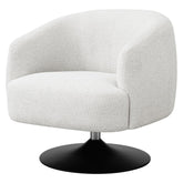 Dave Upholstered Swivel Accent Chair Beige and Matte Black 905739