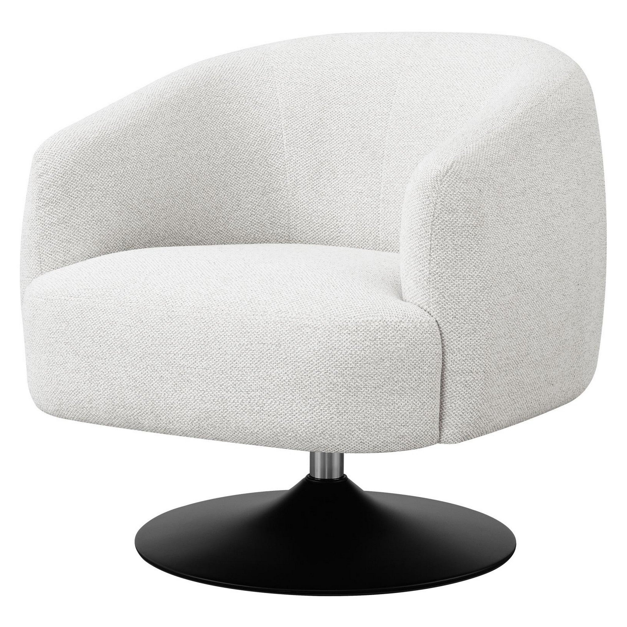 Dave Upholstered Swivel Accent Chair Beige and Matte Black 905739