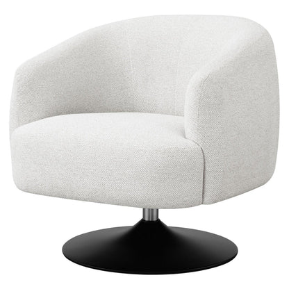 Dave Upholstered Swivel Accent Chair Beige and Matte Black 905739