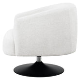 Dave Upholstered Swivel Accent Chair Beige and Matte Black 905739