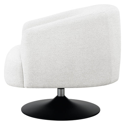 Dave Upholstered Swivel Accent Chair Beige and Matte Black 905739