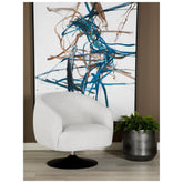 Dave Upholstered Swivel Accent Chair Beige and Matte Black 905739