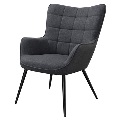 Isla Upholstered Flared Arms Accent Chair with Grid Tufted 909466