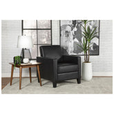 Julio Upholstered Accent Chair with Track Arms Black 909478