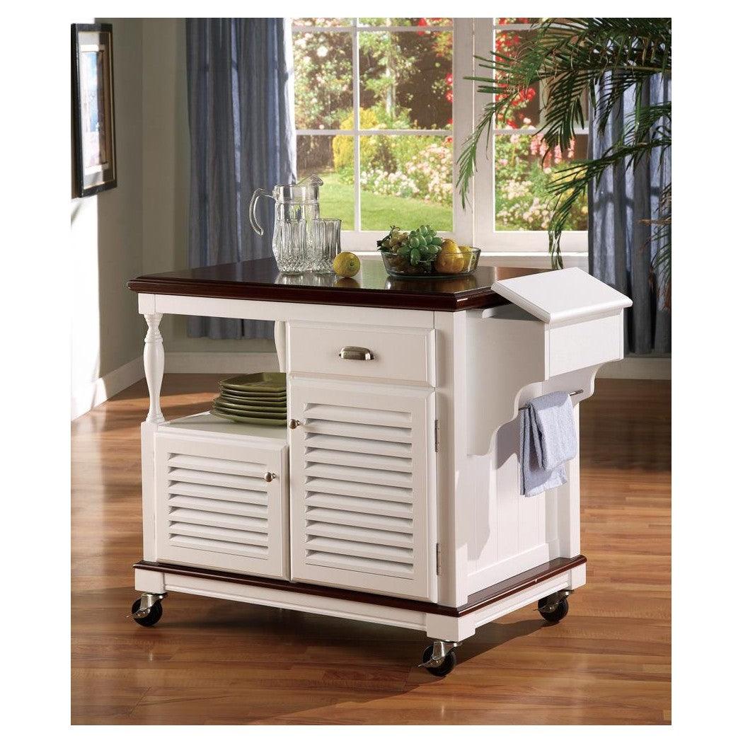 Carro Cocina 2 Puertas Maher Merlot y Blanco
