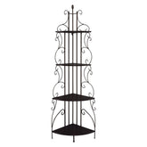 Poppy 4-shelf Corner Bookcase Cappuccino and Copper 910038